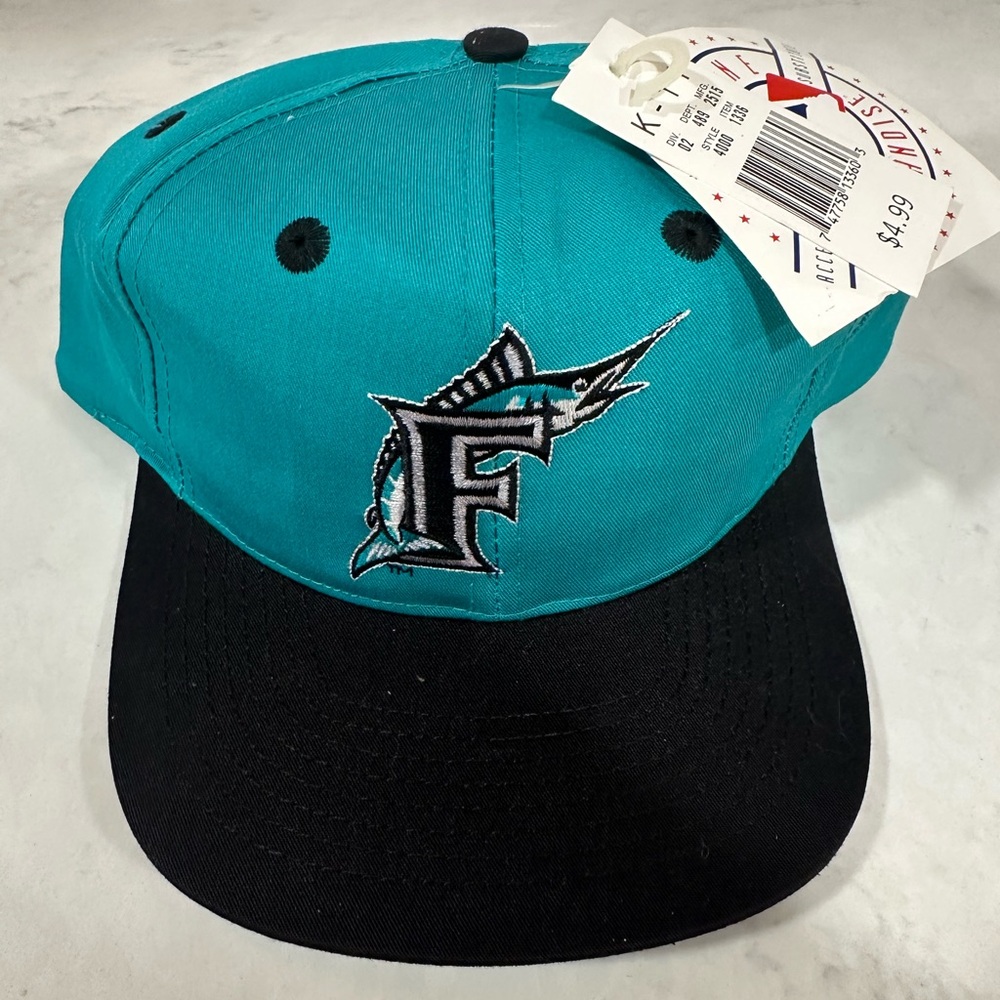 Genuine Merchandise ANNCO Vintage Teal and Black Florida Marlins Hat NWT